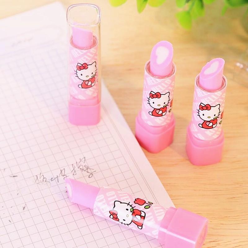 Tẩy Bút Chì Hình Thỏi Son Hello Kitty - Gôm Bút Chì Độc Đáo Duashop