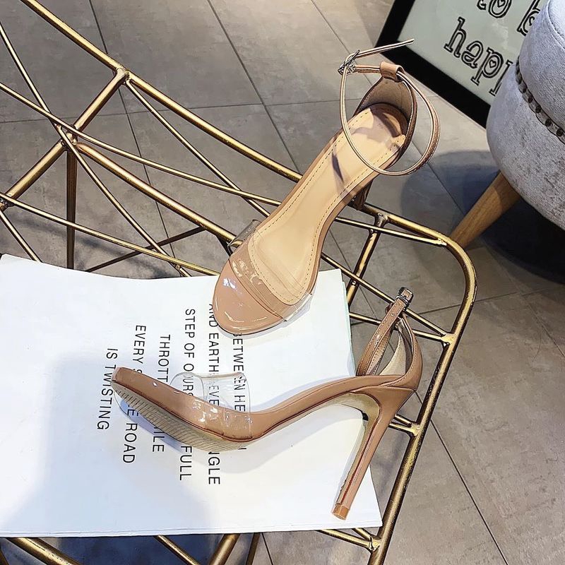 [Shopee trợ giá] Sandal quai trong gót nhọn 12 phân