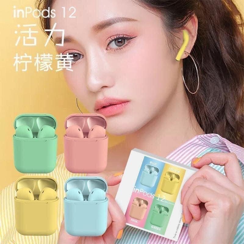 Tai Nghe Bluetooth blutooth Không dây i12 Inpods 12 giống Airpods dùng cho iphone, android