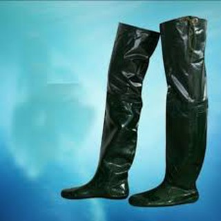 Ủng lội nước, ủng cấy dài Hoa San 2 lớp size 35-42 đế mềm xanh, ủng cấy xanh