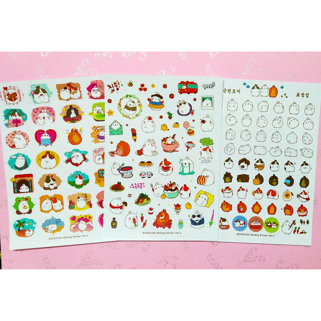1 tấm sticker thỏ molang ú <3