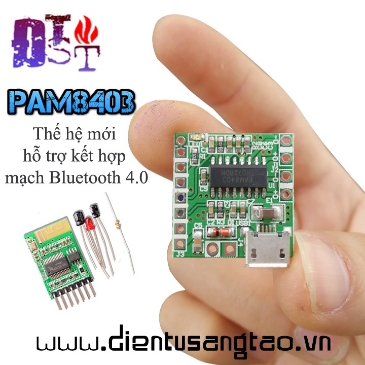 PAM8403 thế hệ mới hỗ trợ kết hợp mạch Bluetooth 4.0