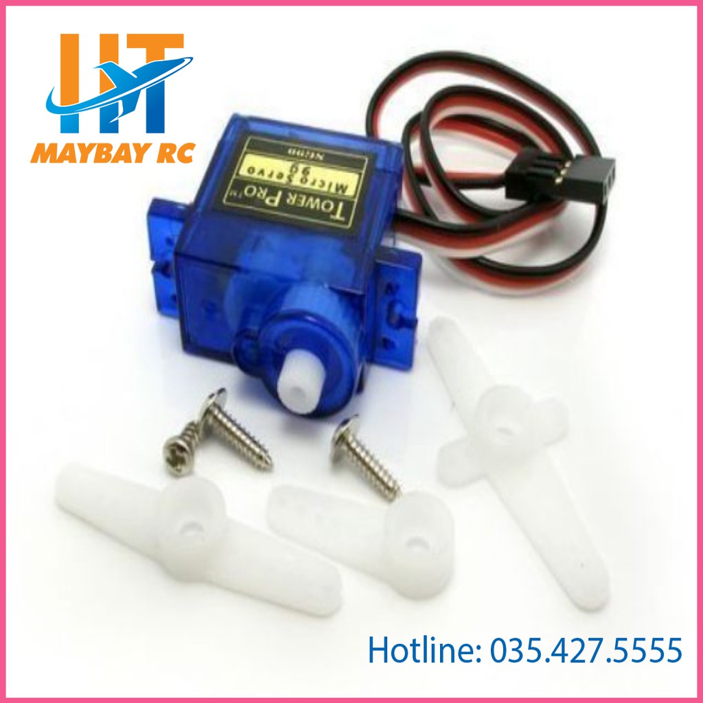 Combo 5 động cơ servo xanh 9g ( đầy đủ phụ kiện)