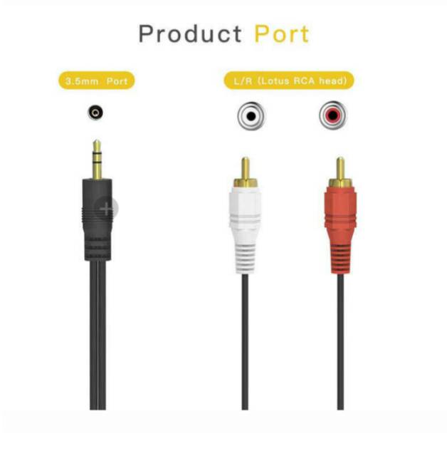 Dây Cáp Âm Thanh Rca 1-2 1x2 Cổng 3.5mm Chất Lượng Cao