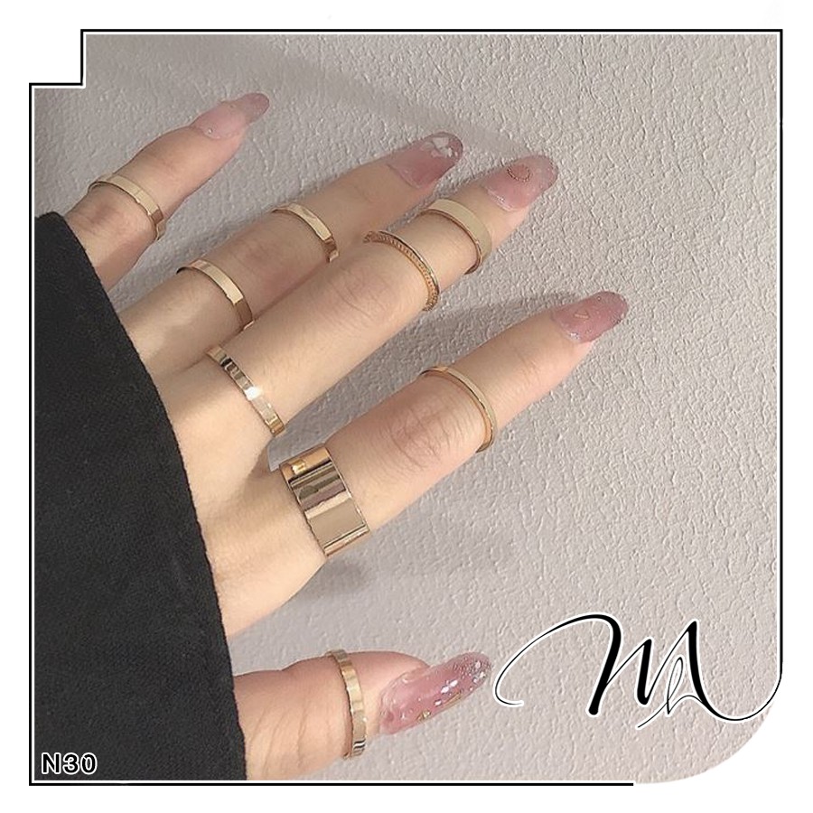 Nhẫn nam nữ unisex bản to cá tính Titan không gỉ Siêu Bền - Măng’s House N30