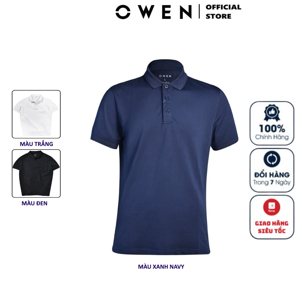 Áo Thun Polo Nam Có Cổ Bẻ OWEN APV23688 APV23689 APV23690 Áo Phông Nam Trơn Màu Chất Liệu Cotton Mềm Mát Kiểu Dáng Body