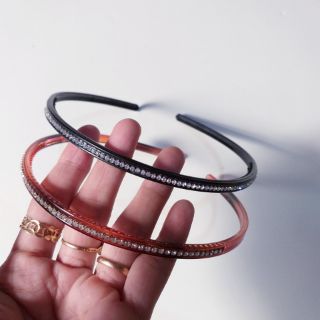 Bờm cài tóc đính hạt siêu xinh (đen/nâu)