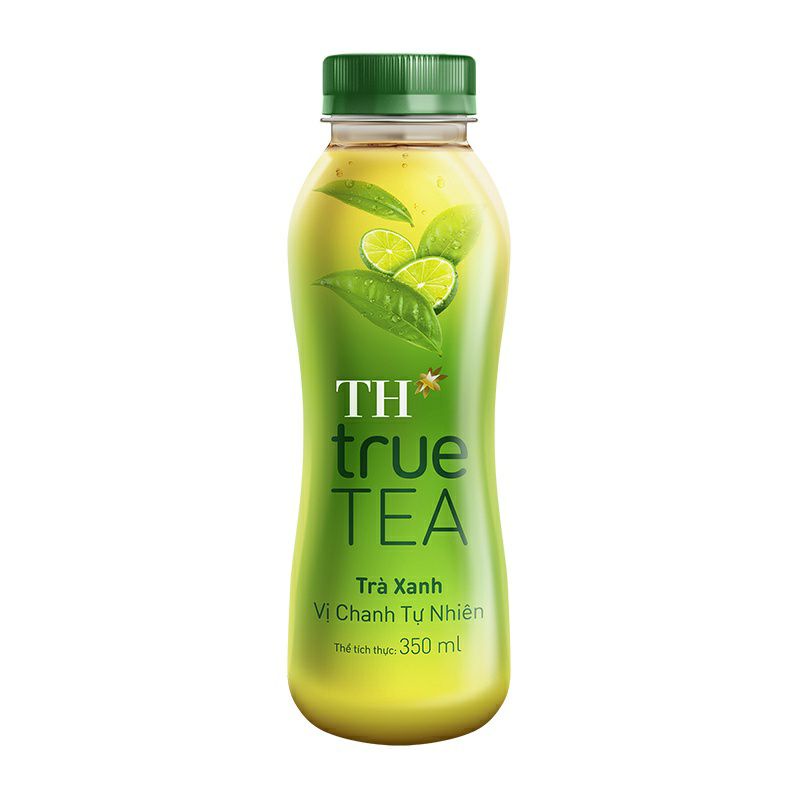 lốc 6 chai trà xanh vị chanh tự nhiên Th true tea 350ml