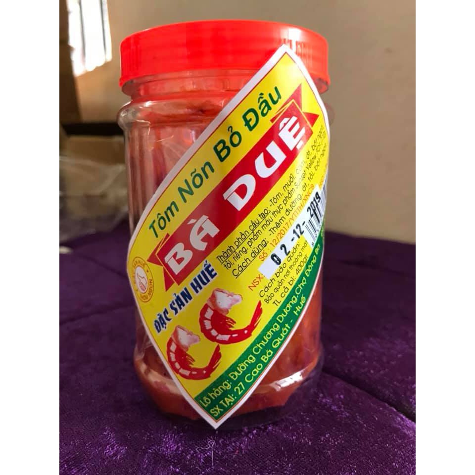 2 hủ 400GR  Tôm chua Bà Duệ tôm nõn bỏ đầu - Đặc sản Huế