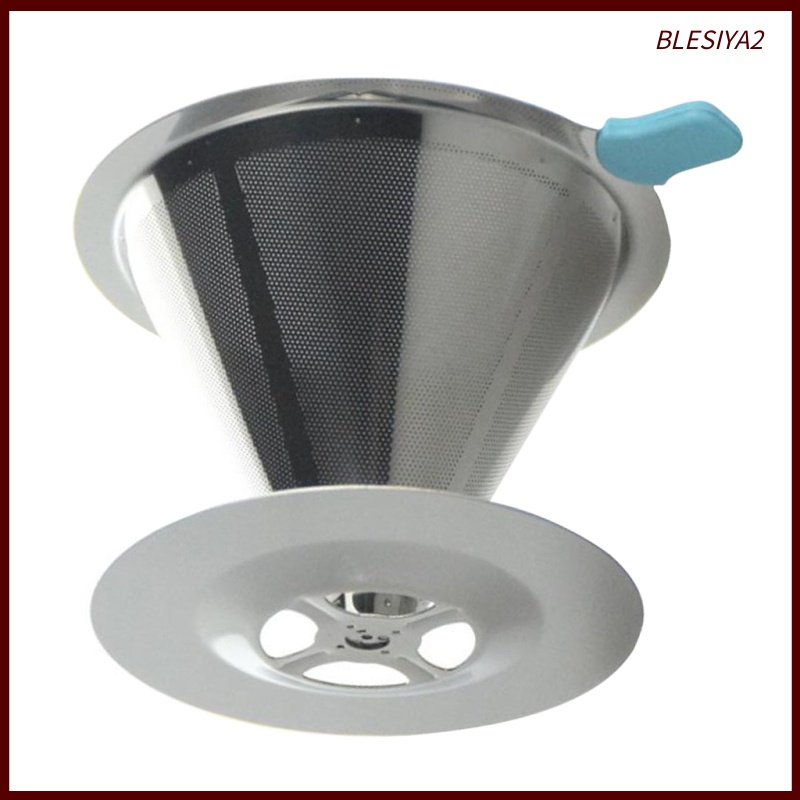 [BLESIYA2]Paperless Coffee Maker Stainless Dripper Cone Coffee Filter Brewer 2-4 Cups