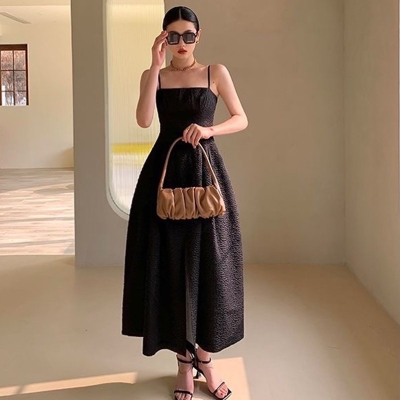 D211 - (Cao Cấp) Đầm maxi Hailey / Đầm maxi Thanh Lịch Nhập Khẩu Hàn Quốc Cao Cấp