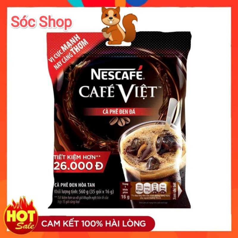 Nescafé Cafe Việt cà phê đen hòa tan bịch 35 gói*16g /Hộp 15 gói*16g(Bao bì mới)