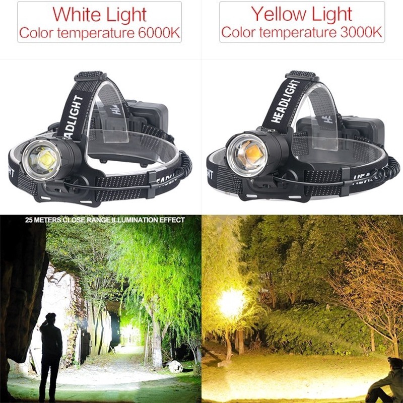 100000Đèn Pin Đội Đầu XHP70.2 XHP70 3*18650 Sạc Được Tiện Dụng