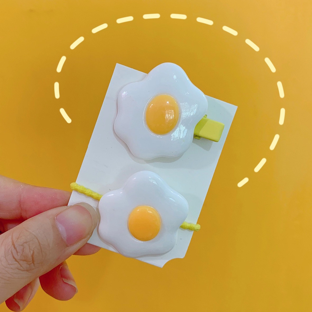 Set Kẹp Tóc Hoạ Tiết Trứng Chiên Dễ Thương Xinh Xắn Kiểu Hàn Quốc
