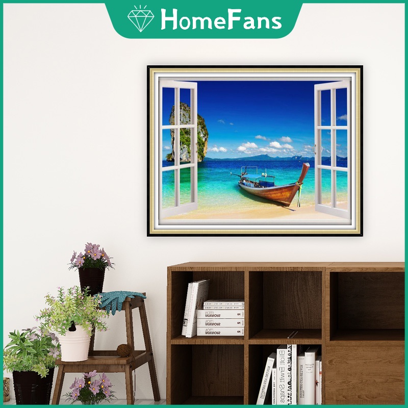 Bộ Tranh Đính Đá 5D Tự Làm 30x40cm / 40x50cm Hình Phong Cảnh Cho Gia Đình Và Bạn Bè