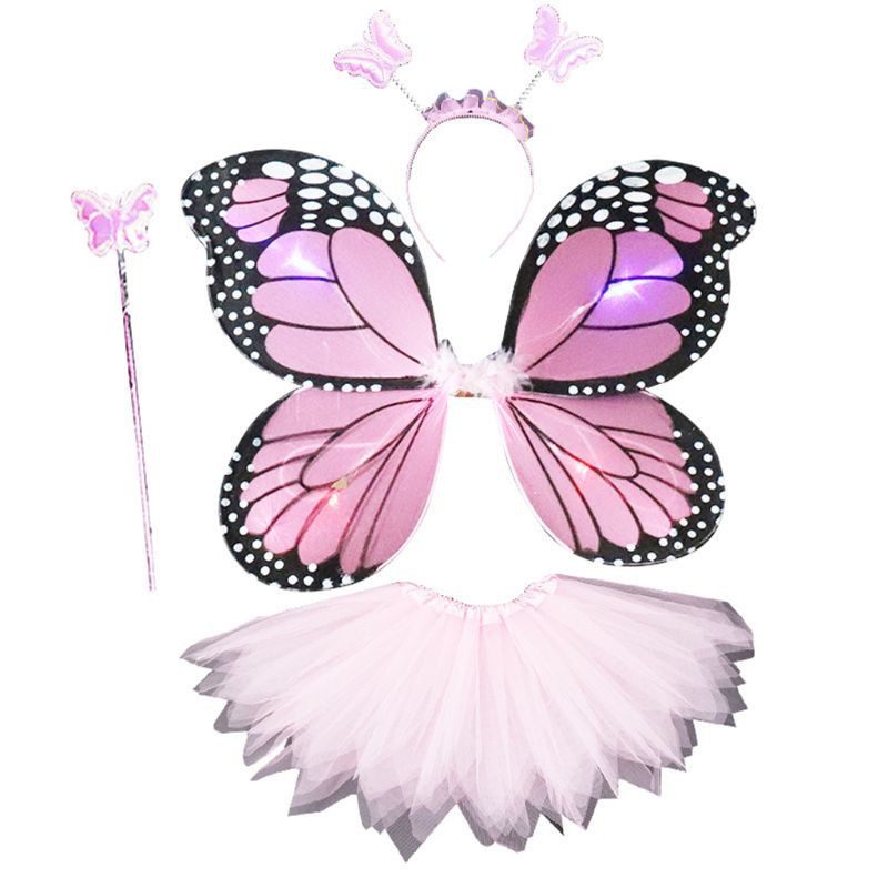 Bộ trang phục kèm phụ kiện hóa trang công chúa dễ thương cho bé gái Girls Butterfly Costume Tutu Dress