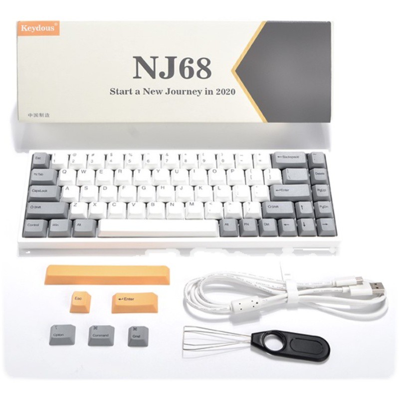 Bàn phím cơ NJ68 Hotswap - Bàn phím cơ không dây Keydous NJ68 2021 - Bluetooth | Hotswap | RGB