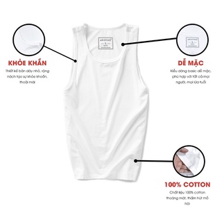 Áo Ba Lỗ Nam ARISTINO Chất  Cotton Basic ATTR05 - AC21