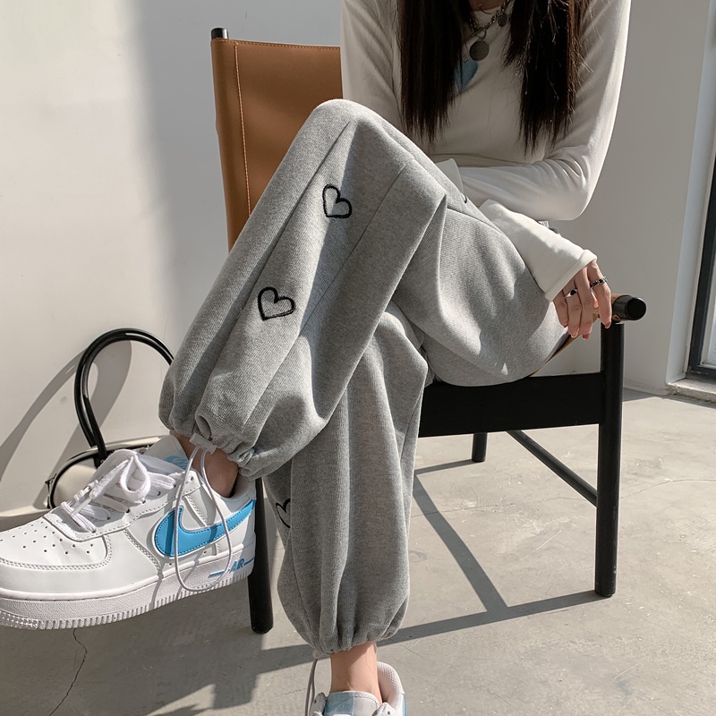 SUXI Quần Ống Rộng Lưng Cao Màu Sắc Đơn Giản Cho Nữ