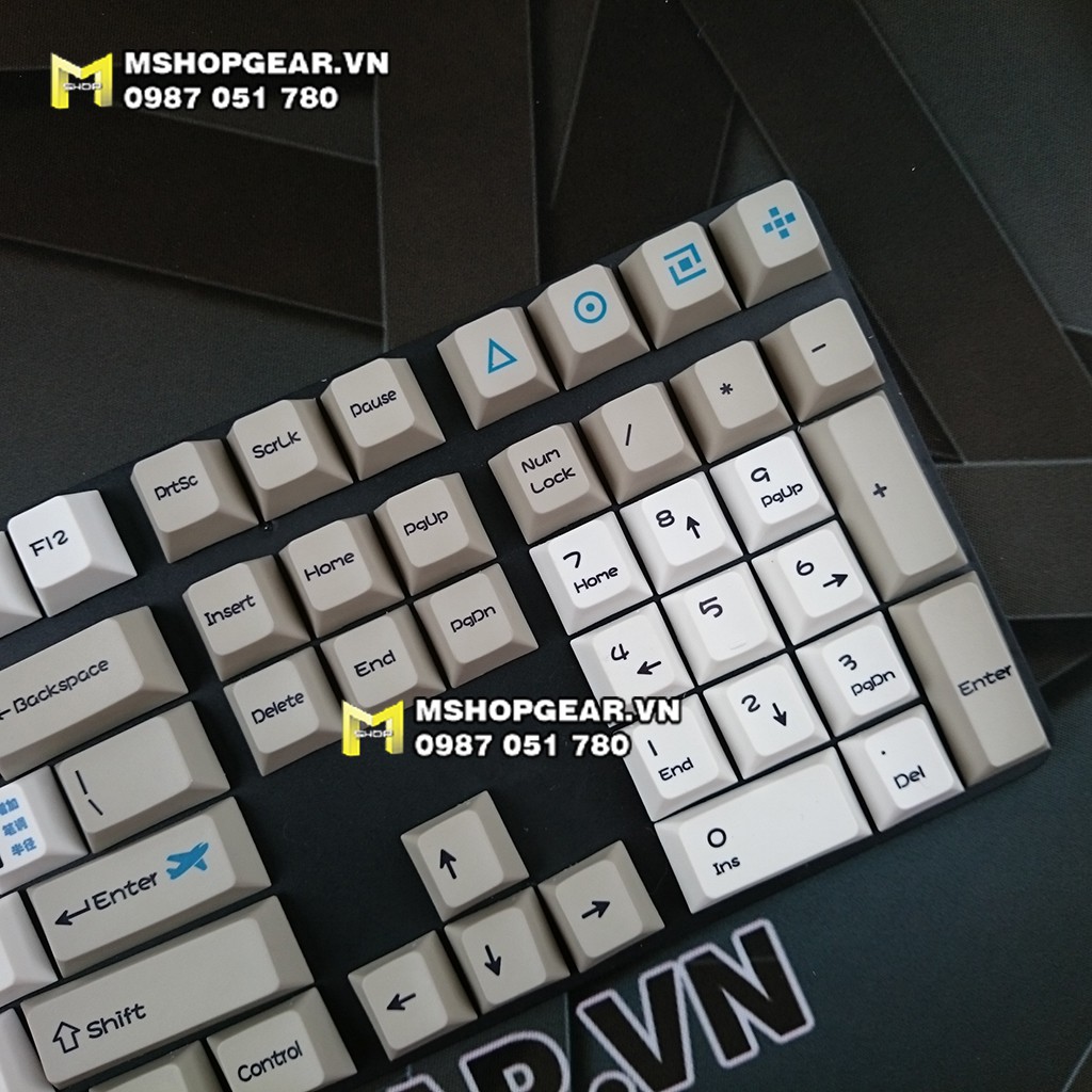 Keycap phím tắt phần mềm chỉnh sửa ảnh Adobe Photoshop màu xám trắng cherry profile 108 nút