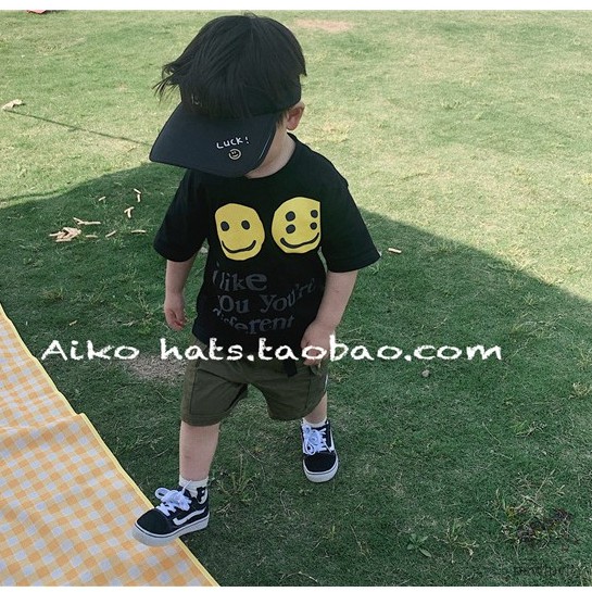 Mũ lưỡi trai che nắng không chóp màu sắc huỳnh quang phong cách mùa hè cho trẻ em