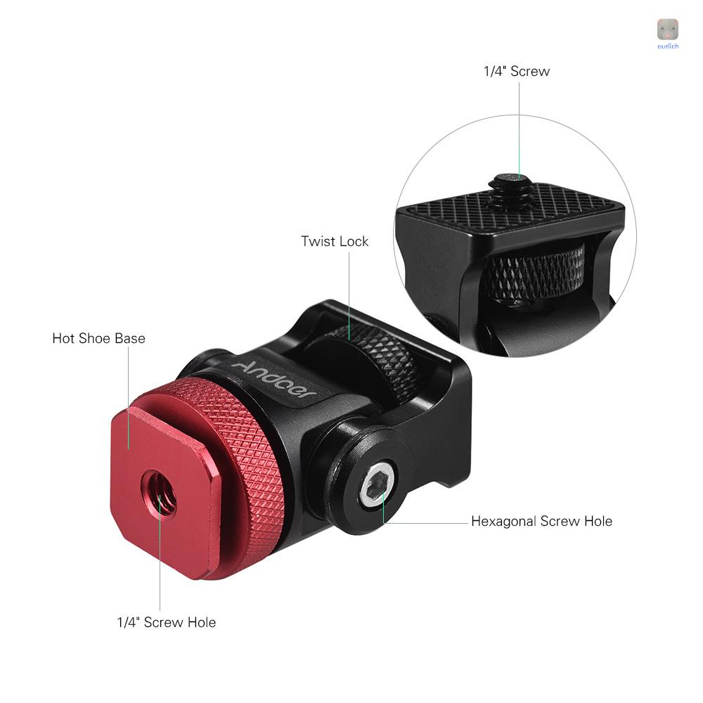 ANDOER Ngàm gắn máy ảnh xoay 180 độ ốc vít 1/4 inch kèm cờ lê cho máy ảnh DSLR