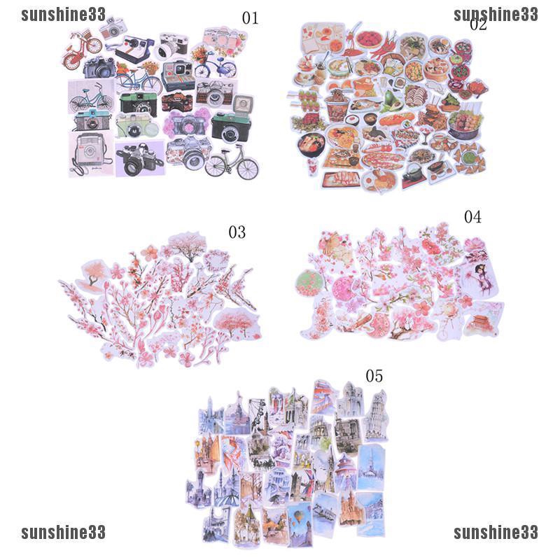 1 Gói Stickers Flower Food Album Scrapbook Diary Po Stick