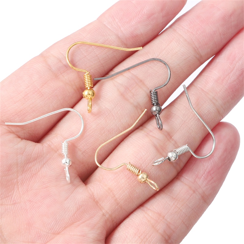 Móc treo khuyên tai BEADIA bằng sắt đính hạt thời trang tự làm khuyên tai