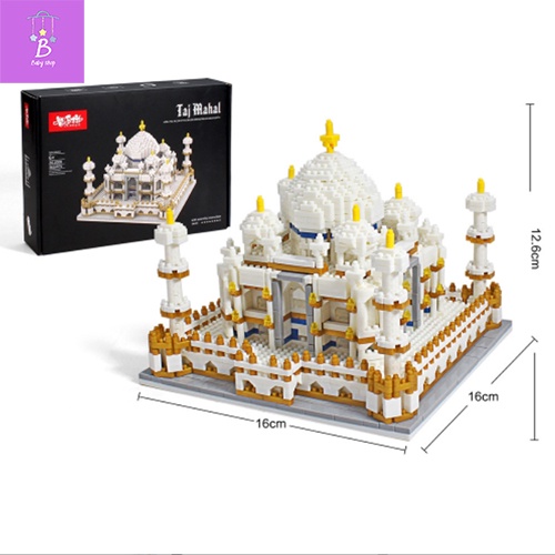 Đồ Chơi Xếp Hình Lắp Ráp Lâu Đài Đền Cổ Tajmahai Có Đèn và Lâu Đài Disney Kỳ Quan Thế Giới