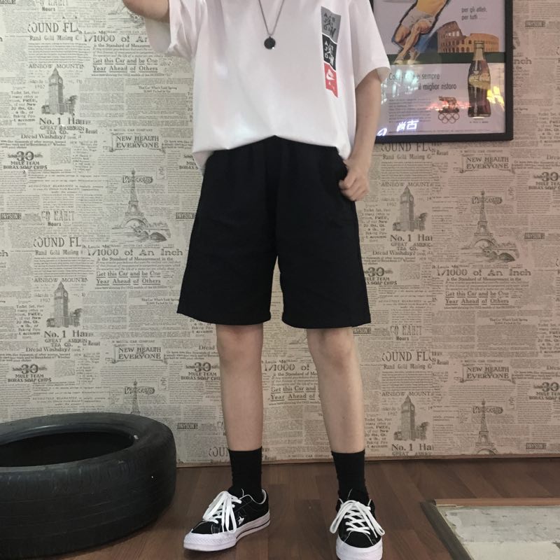 Quần short nam nữ unisex Mavota quần đùi mặc nhà thể thao vải đũi Hàn Quốc - QS08