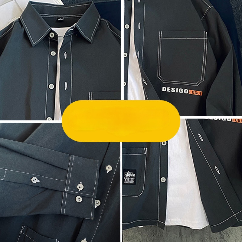 Áo Sơ Mi Mỏng Dáng Ôm In Chữ Thời Trang Cho Nam