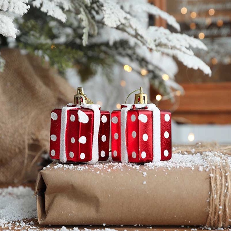 Set 2 Hộp Quà Trang Trí Giáng Sinh Năm Mới