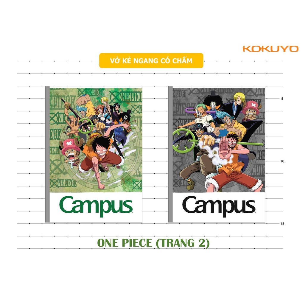 Vở CAMPUS kẻ ngang 80,120, 200 trang ONE PIECE, vở viết trơn, không nhòe. tập ONE PIECE - Soleil Shop