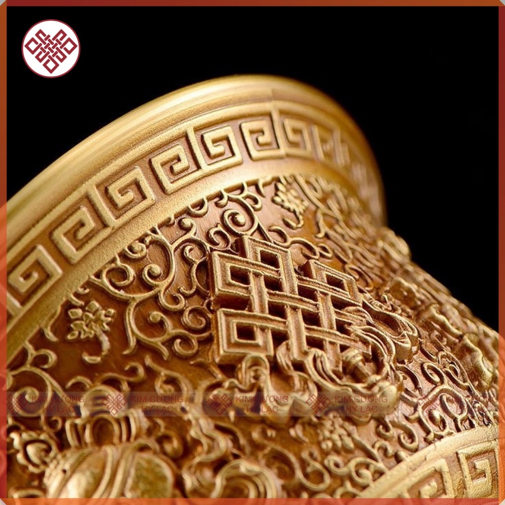 Chén Đồng Đồ Thờ Cúng Mật Tông [Kim Cương Hỷ Lạc] Đồng Cao Cấp