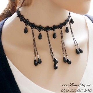 Dây chuyền tattoo kết đá đen sang trọng - XDC33711