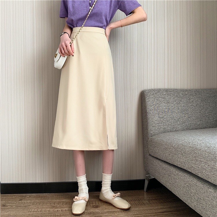[Quà tặng là dây buộc tóc shop tặng bạn nhé] Chân váy dài dáng suông, Chân váy Midi dáng vintage cá tính MS13 | BigBuy360 - bigbuy360.vn