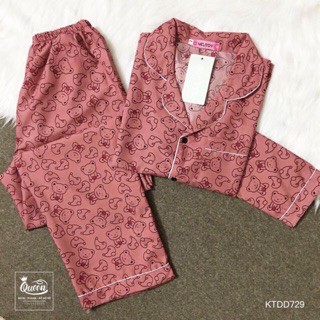 Bộ pijama chất vải thô kate hàng chuẩn giá siêu rẻ