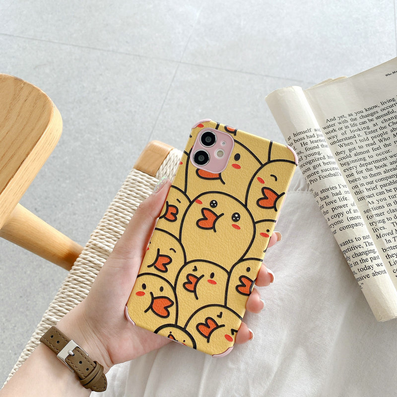 iPhone SE 2020 6 6S Plus 7 8 Plus X XR Xs 11 12 Mini Pro Max Soft Cute Little Yellow Duck Case