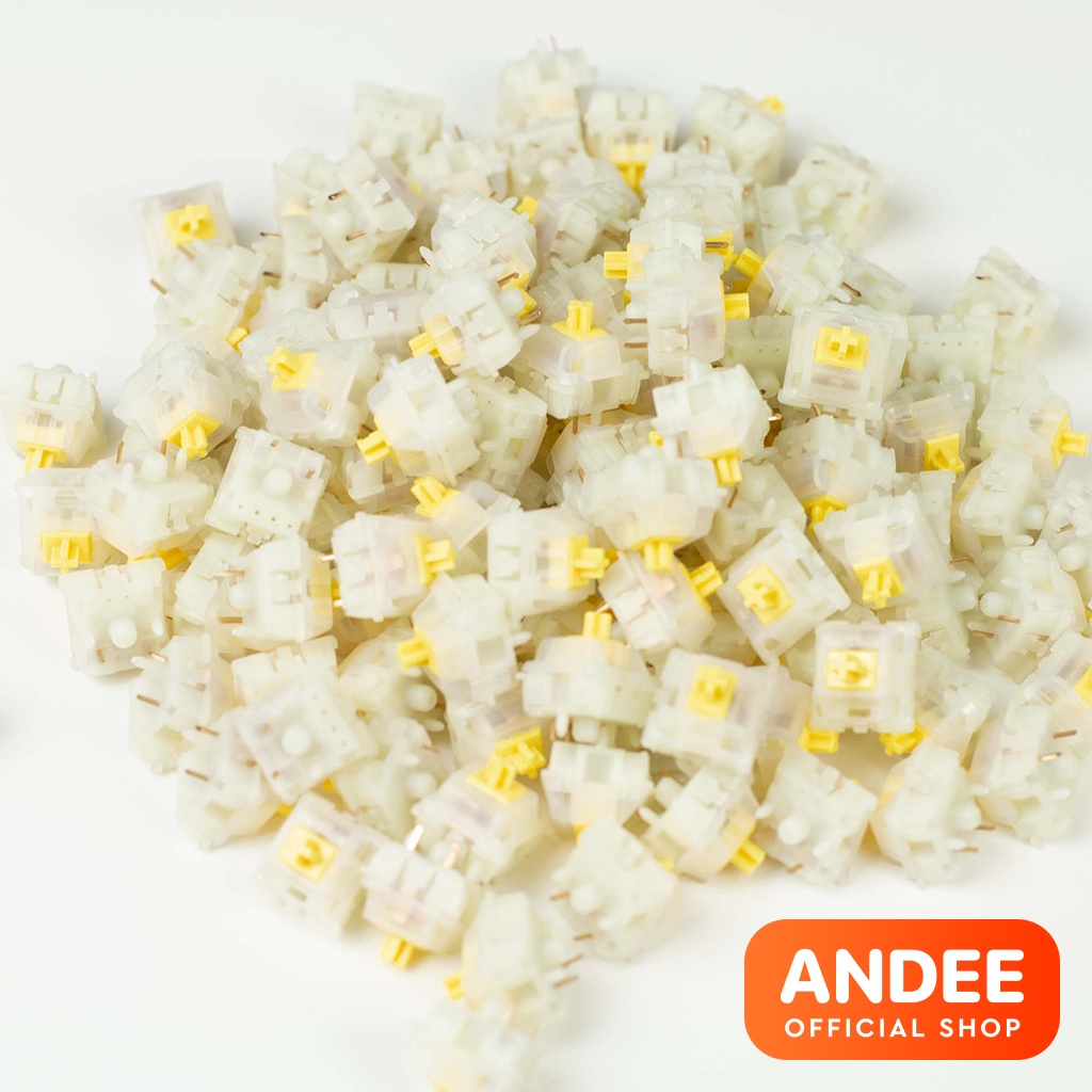 Gateron Milky Yellow Pro Switch bán lẻ công tắc phím cơ tuyến tính âm trầm 5 pin có lube sẵn