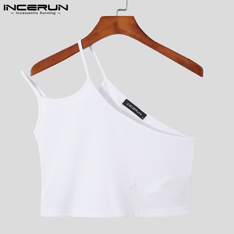 Áo dây croptop INCERUN không tay dáng ôm thời trang mùa hè cho nam