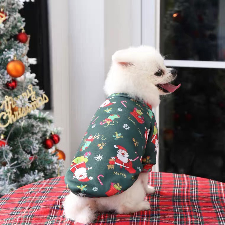 [ Giáng sinh ] Quần áo sweater cho chó mèo cosplay ông già noel đáng yêu cao cấp