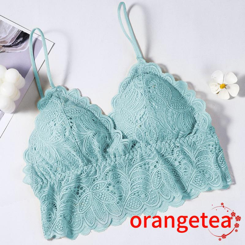 Áo lót màu trơn nâng ngực phối ren đơn giản ngọt ngào phong cách ngọt ngào dành cho nữ