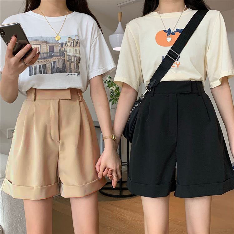 Quần Shorts Phối Lưng Chun Phong Cách Hàn Quốc