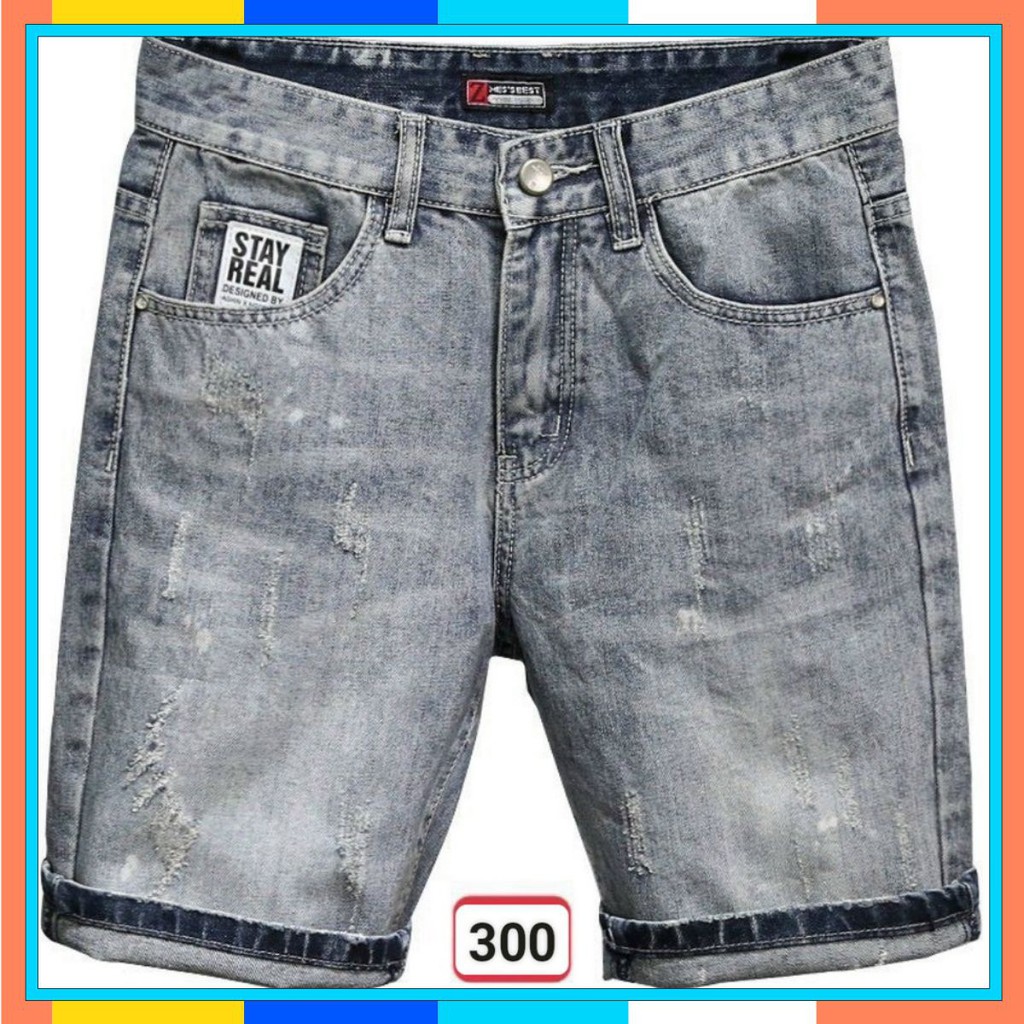 Quần Short Jean Nam Co Giãn Cao Cấp Chất Bò Mùa hè Hottrend HG33