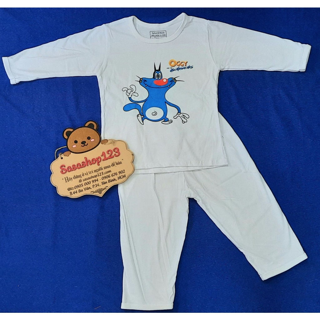 Đồ Bộ Cotton Trắng – Viền Trắng - DÀI TAY Bé Trai, Bé Gái 4kg Đến 65kg