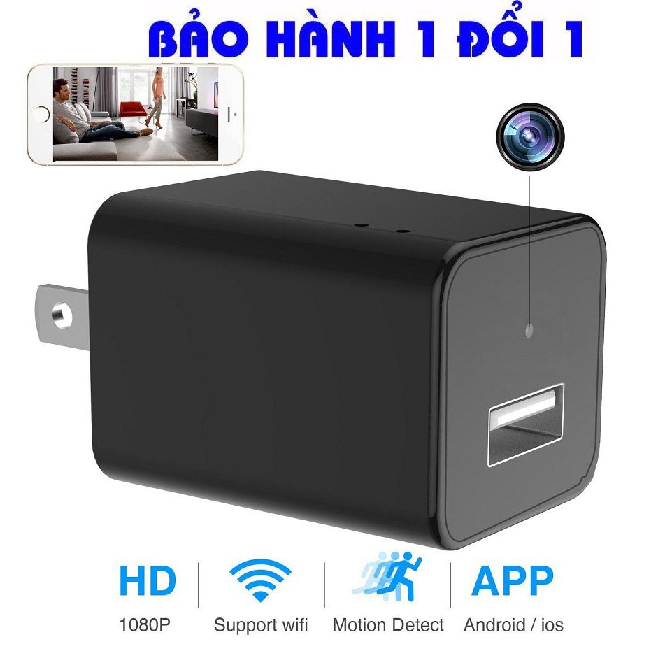 Củ Sạc Iphone Điện Thoại Từ Xa Full HD 1080p, Camera Sạc Điện Thoại Kết nối wifi