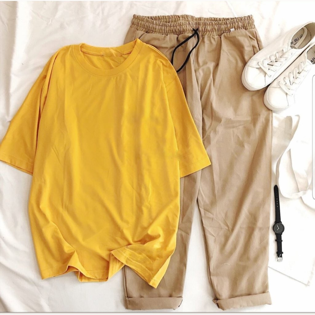 [Mã SKAMA06 giảm 8% tối đa 50K đơn 250K] Áo Thun Trơn Oversize Vàng Tươi Unisex | BigBuy360 - bigbuy360.vn