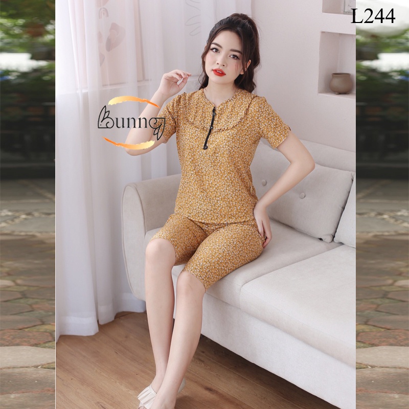 [Bunny]ĐỒ BỘ MẶC NHÀ TAY CỘC QUẦN LỬNG CHẤT LIỆU LỤA MỀM MÁT, HỌA TIẾT XINH FOM DÁNG ĐẸP | BigBuy360 - bigbuy360.vn