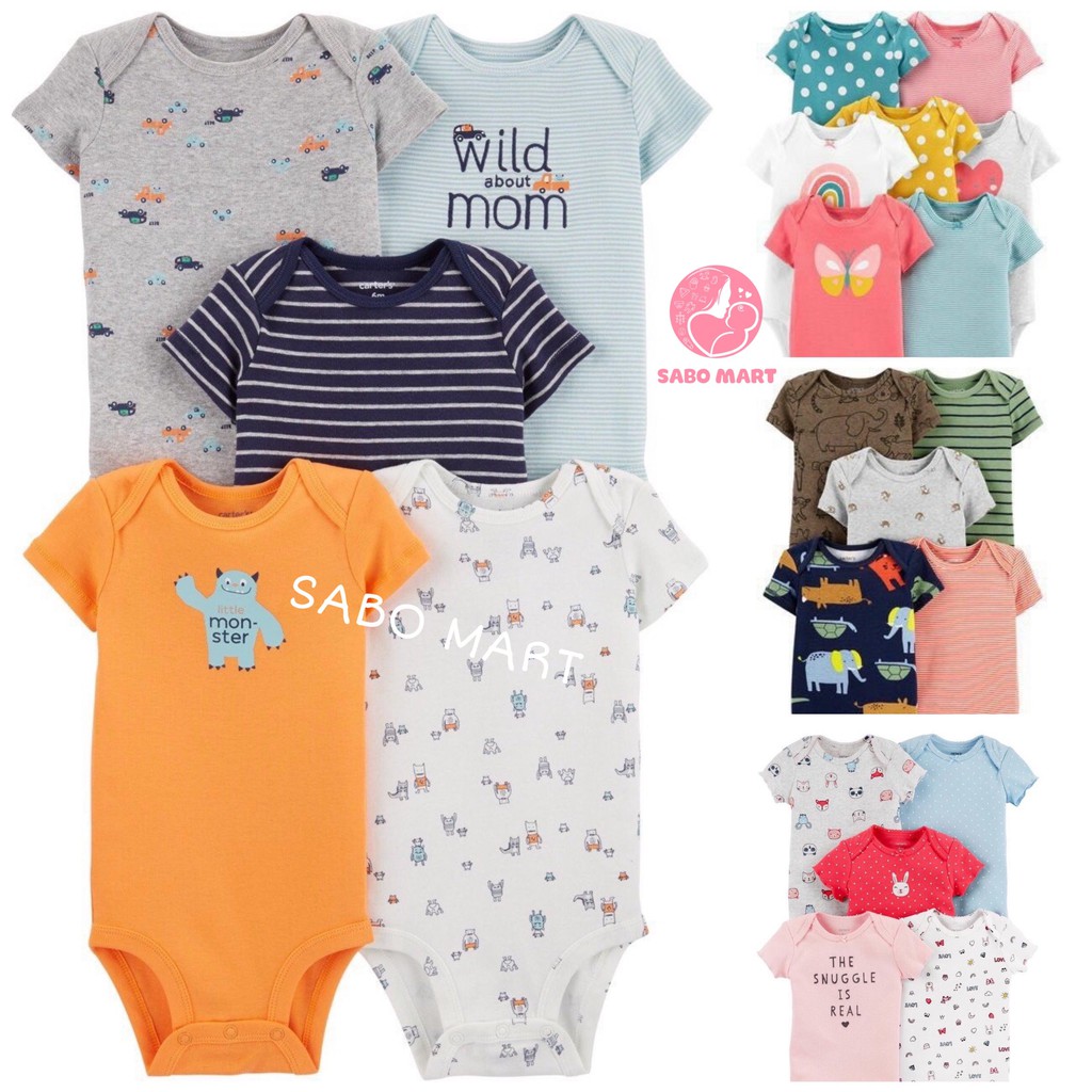 Body Chip, Bodysuit Cộc Tay Xuất Dư Cho Bé Trai Bé gái 0-24m