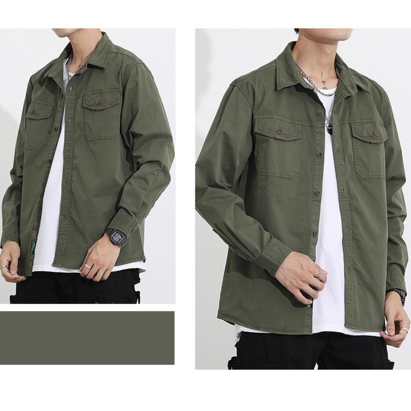 Áo Khoác Nam Áo Khoác Kaki Unisex Form Rộng Trơn Đẹp Thời Trang Màu Xanh Rêu Tại Gen Z Store HN